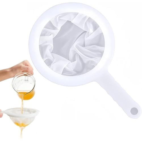 Fine Mesh Strainer, 200 Mesh Kitchen Sieve Plastic Household Sieve Fine Mesh, Sieves and Strainers with Non-Slip Handle, Food Filter, for Coffee, Jam, Fruits, Vegetable Straining Set, Flour, Yoghurt