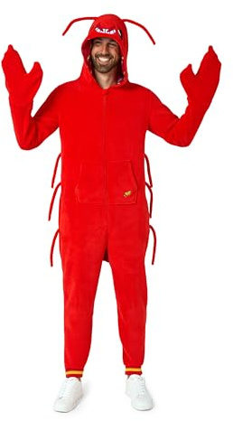 OppoSuits Erwachsene Einteiliger Pyjamas - Tier-Strampler - Hummer Onesie - Rot