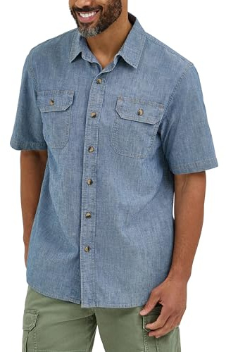 Wrangler Authentics Men's Short Sleeve Classic Woven Shirt Button Down Shirt