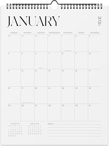 Jokotha Wall Calendar 2026-2027, 18 Monthly Wall Calendar from January 2026 to June 2027, 12 x 15, Twin-Wire Binding, Hanging Calendar for Home Office School, Simplified