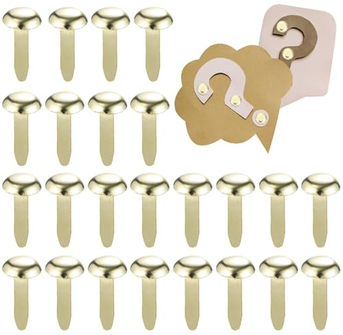 ifundom 300 Pezzi Fermagli di Carta Testa Tonda in Ferro Color Oro per Bricolage e Creazione di Biglietti, Flessibili e Facili da Usare, e attività Genitore-Figlio