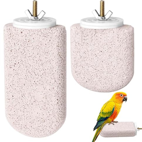 2 stycken fågelbur med sittstång av mineralsten fågelbur nibbstång tillbehör