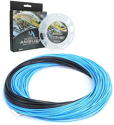 Maximumcatch Sinken-Spitze Fliegenschnur für Fliegenfischen, 3ips, 4/5/6/7/8 F/S (Blau/Schwarz, WF-8F/S)