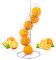 Relaxdays Obsthalter Spirale Metall, Korb für Orangen und Äpfel, Platz für 7 Stück, HxBxT: 48 x 21 x 21 cm, silber
