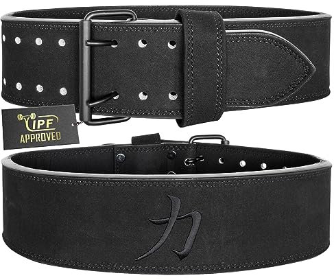 Strength Shop 10mm IPF Prong Belt Gewichthebergürtel mit Schnalle, Gr. XL (Schwarz), Robuster & langlebiger Lifting Belt stabilisert & schützt Rumpf u. Wirbelsäule im Training