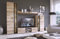 Oggi Schrankwand | Wohnwand – 4 Elemente Wohnzimmerschrank| Modernes Design, Möbel für EIN gemütliches und bequemes Zuhause, praktisch, Eiche, Country Oak grau