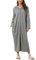 cheibear Damen Robe mit Reißverschluss vorne und Kapuze Hauskleid Nachthemd Hausmantel Kapuzenpullover langer Loungewear Bademantel Dunkel grau XXL