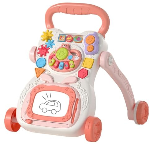 Chipolino Lauflernwagen Funny Games, Tasten, Musik, Telefon, Piano, Zeichenbrett pink