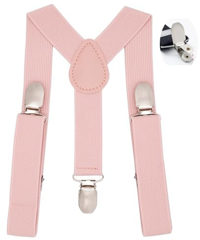 WannGe Bretelles en forme de Y pour enfants avec bretelles réglables et confortables pour garçons et filles, Rose clair, taille unique