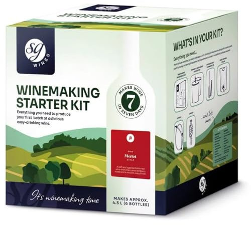 SG Wines 6 Bottle Wine Making Starter Kit - Merlot