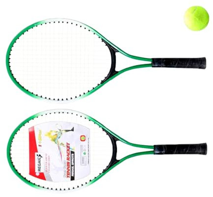 FVPKYUR 1 par 52 x 22 x 1,5 cm barntennisracket med boll, junior tennisset, hållbara tennisracket, tennisracket barn, badminton tennisracket set för barn utomhus inomhus sport