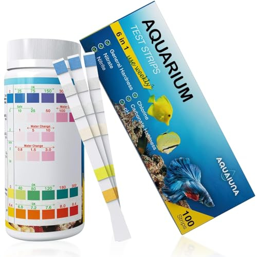 Gipnva 100 PCS 9-in-1 Aquarium Test Strips, Fish Tank Test Kit for Free Chlorine, Nitrate, Nitrite, Hardness, Alkalinity, Carbonate, pH