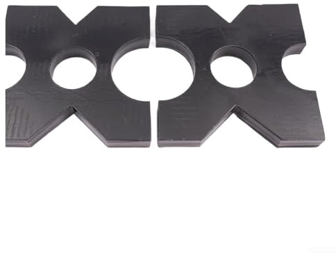 Honseadek 2 alfombrillas con forma de flor de ciruelo de prensa hidráulica, placas de soporte con agujeros redondos para taller, compatibles con máquina de prensa, tamaño 18 x 18 x 2,5 cm y 12,7 x