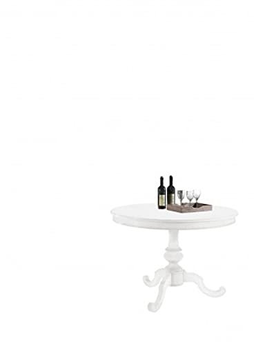 Mar.c.a. Design, Mesa Redonda Extensible de Comedor, Blanca y Clásica - Mesa de Cocina y Salón de Madera, 100x100 cm - Made in Italy