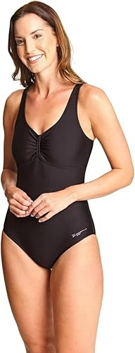 Zoggs Women's One Piece Swimsuit, 34-inch/Size 10, Black, 10