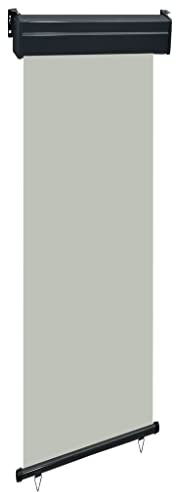 Senkrechtmarkise Außenrollo Balkonrollo Sonnen-und Sichtschutz, Beschattung Sonnenschutz Außen Rollo, Balkon und Terrasse Seitenmarkise, Windschutz Markise, 60 x 250 cm Grau