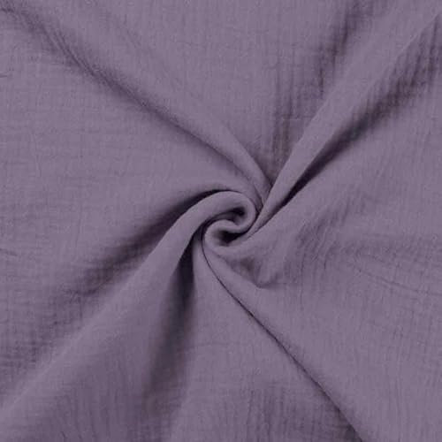 Bio Double Gauze, Musselin - unifarben Flieder, Veri Peri - Meterware zum Nähen, 50 cm