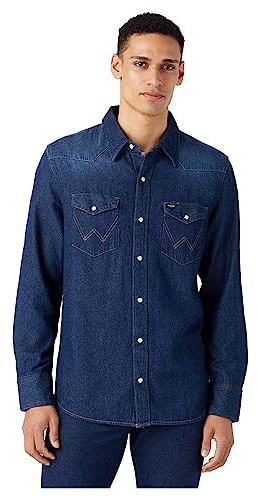 Wrangler Mens 27mw Shirt, Dark Stone, L UK