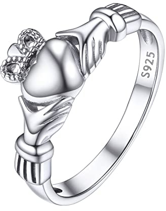 PROSILVER Irish Claddagh Ring för kvinnor i 925 Silver Storlek 67