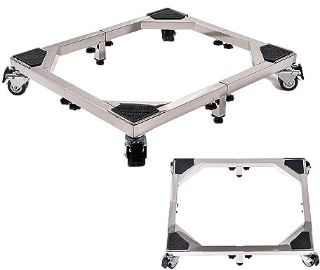 Heavy Duty All Acier Inoxydable Mobile Stand Base avec Roues, Dolly pour Machine à laver, Réfrigérateur et Sèche-linge (grand)