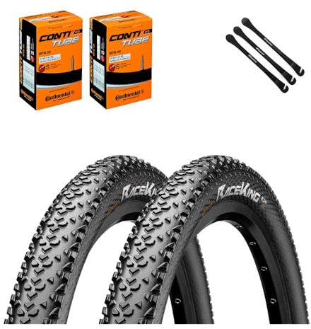 2er Set Continental Reifen Race King 29 Zoll (55-622) auswählbar mit Schläuchen + 3 MSZweirad Metall Reifenheber (29 x 2,20 Zoll (55-622), mit SV Schläuchen)