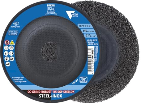Pferd CC-Grind®-Robust, 4-1/2 x 7/8 - SGP STEELOX VICTOGRAIN® Ceramic - High-Performance Abrasive Disc for Aggressive Grinding Grinding Disc - Part 61152 (Pack of 10)