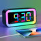 Wecker Digital, Wecker Kinder mit RGB-Nachtlicht, beleuchtet, mit Nachtlicht, 7 Farben, LED-Digitaluhr, mit 2 Alarm-Modi, Helligkeit verstellbar, Snooze, 12/24 Stunden, USB-Anschluss (Schwarz)