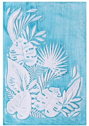 OTCRAFT 3D Embossing Folder for Card Making Tropical Foliage Plastic Texture Fades Embossing Folder Template Arts Supplies Handmade Crafts Floral Plastic Molds Arts CraftsScrapbook Decor