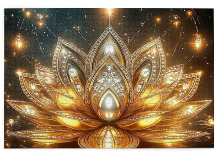 Puzzle en bois de 1000 pièces pour adultes - Méditation zen - Lotus sacré - Cadeau pour adultes - Décoration d'intérieur