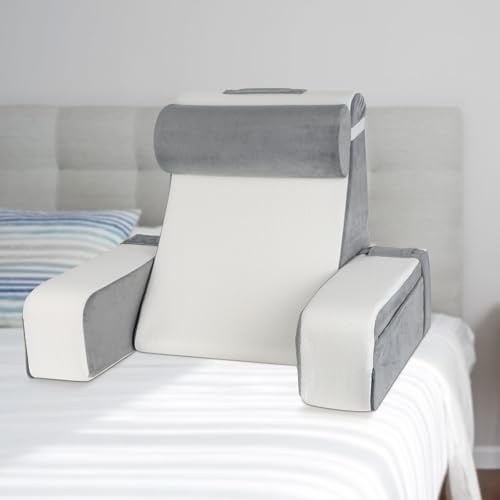 Osrioal Coussin cale orthopédique 3 en 1 pour lit adulte, coussin de soutien dorsal post-opératoire, maux de dos, élévation des jambes, reflux acide, ronflement, orthopédique, gris