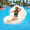 Colchón Hinchable para Piscina, 120 x 120 cm, Conchas, colchón de Agua Hinchable con asa, Isla de natación, Juguete de natación para Adultos, niños, diversión de Verano, Fiesta acuática, Color Blanco