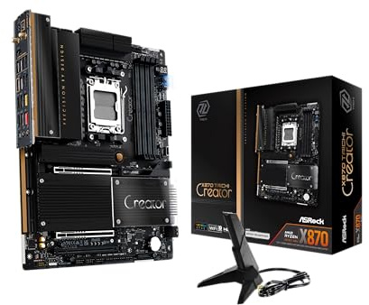 ASRock X870 Taichi Creator, Amd X870, Am5, Atx, 4 Ddr5, Hdmi, 2 Usb4, Wi-Fi 7, 10G & 5G Lan, 4X M.2