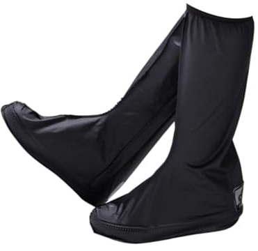 TOBBOMEY Cubrezapatos Impermeables para Hombre XL Cubiertas de Lluvia Antideslizantes de Nylon y Goma Gruesa con Cremallera y Diseño Reutilizable Protección Alta y Plegable para Calzado