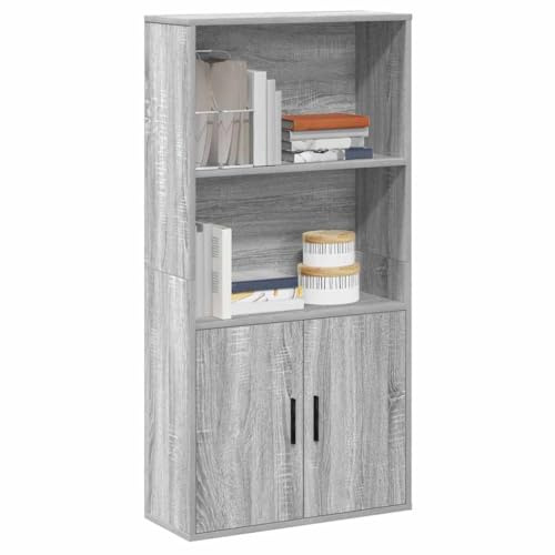 Frdhee Estantería esquinera de cocina, torre de libros, de pie, color gris, 60 x 24 x 120 cm, material de madera, para salón, estudio, oficina