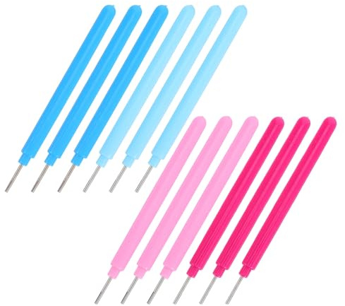 TEHAUX Juego de Herramientas para Hacer Papel Quilling de 16 Piezas, Pluma Ranurada y Bolígrafo de Aguja para Filigrana, Colores Azul, Rosa Fucsia y Rosa, Adecuado para Manualidades,