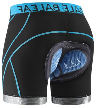 baleaf Men's 5D Padded Bike Shorts Cycling Underwear MTB Liner Road Biking Bicycle Clothes Black/Blue L