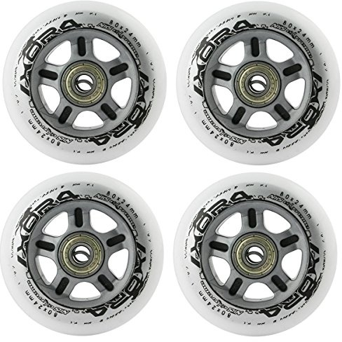 Inliner Rollen, für Freizeit-Skating PU 80mm/82A 4 St. + Lager ABEC7 8 St. Nils