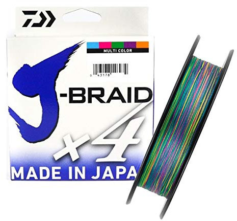 Daiwa ANGELSCHNUR GEFLOCHTEN J Braid X4B Multicolore 500M - Multicoloured, 500, 19/100, 10.2