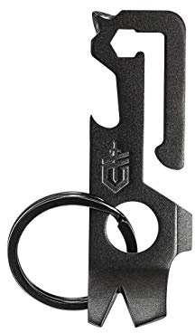 Gerber Porte-clés Mullet multi-outils avec mini levier, décapsuleur et dénudeur, équipement à transporter partout, noir