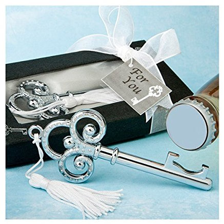 Llave Abridor Plateada en Caja de Regalo - Abrebotellas para Detalles Originales Invitados de Bodas, Regalos Comuniones y Recuerdos para Cumpleaños Infantiles