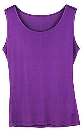Egurs damväst 100 % natur silke mjuk bekväm tank top ärmlös t-shirt ros röd XL