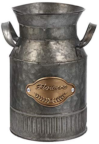 YARNOW Vase à Fleurs Rustique Vintage en métal pour Maison de Campagne, Pot de Fleurs en étain - Pot à Lait - Table Centrale pour Plantes Grasses
