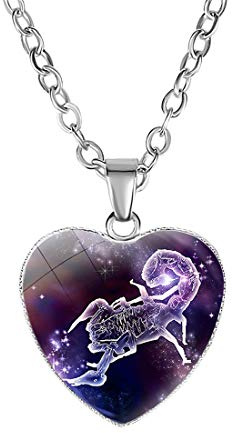 Caimeytie flicka hänge barn hänge halsband horoskop stjärntecken, Glas
