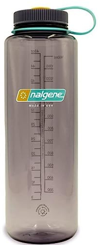 Nalgene Sustain Tritan BPA-Free Water Bottle Made with Material Derived from 50% Plastic Waste, 48 OZ, Wide Mouth, Aubergine