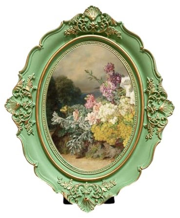 Colcolo Cadre Photo Ovale, Support d'affichage de Photos, rétro, Baroque, orné, galerie de Photos, Art Vintage, pour Table de Salon, 7 Pouces