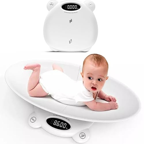 Pèse-bébé numérique – Pèse-bébé à adulte jusqu'à 120 kg plate-forme incurvée sûre mesure kg/lb/pierre avec fonction tare