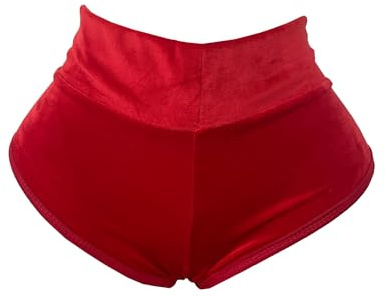 Women Red Velvet Yoga Booty Shorts Gym Workout Hot Pants Butt Lifting Legging XS