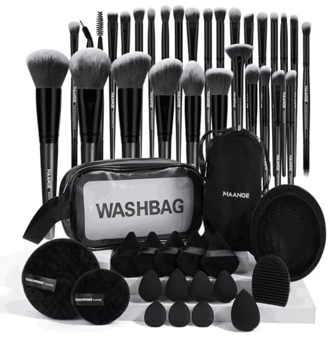 MAANGE Pinselset Makeup 49 Stück Make up Pinsel Set Professionelle Schminkpinsel für Foundation Lidschatten Konturen, Puder und Concealer