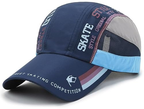 Gorras de Hombre o Mujer. Gorra Béisbol. Gorra Running de Verano. Deportiva de Secado Rápido Transpirable Ajustable. Gorras Hombre. Gorras Mujer. (FR/ES, Letras, S, L, Azul Marino)