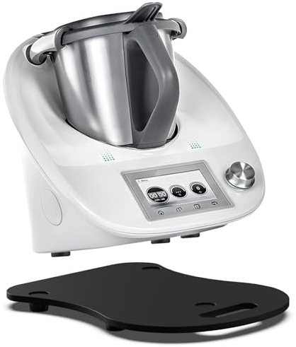 Diwoker Gleitbrett für Thermomix TM6 TM5, Brett für Thermomix TM6 mit Rollen und Handgriff, Brett Müheloses Verschieben Rollbrett (Schwarzes Acryl)